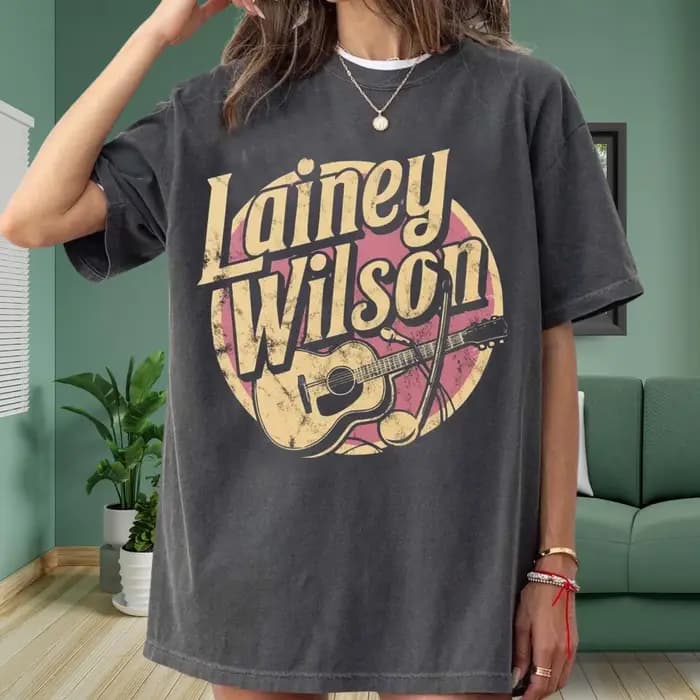 T-shirt graphique inspiré de Lainey Wilson, tee-shirt vintage de musique country, Comfort Colors 171