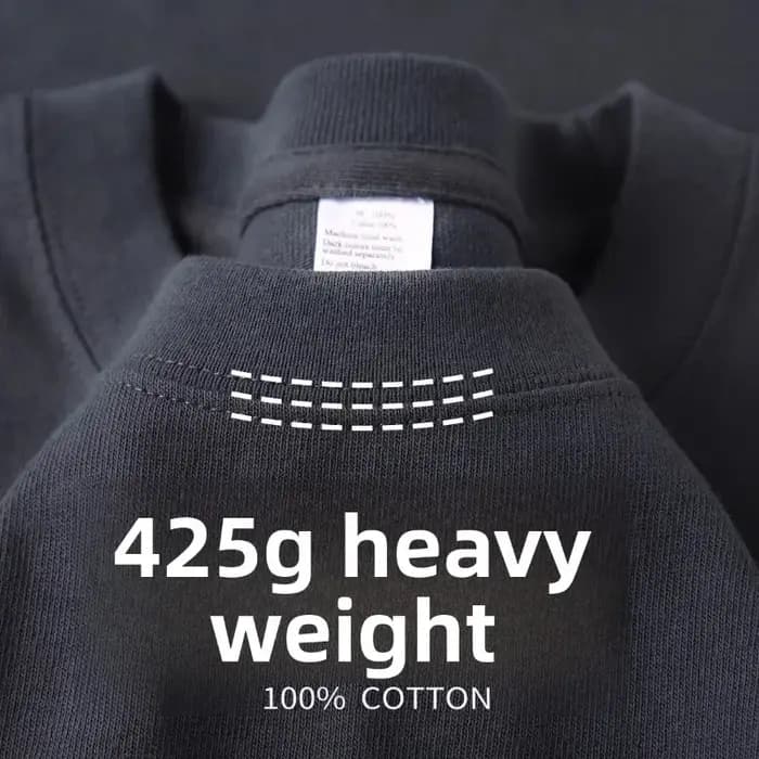 Heavy Wight 425 grammes hommes T-Shirt coton demi manches Brathable haute qualité col rond hauts basiques