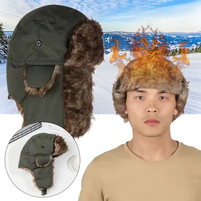 Hommes femmes fourrure oreillette casquette d'hiver russe Ushanka chapeaux