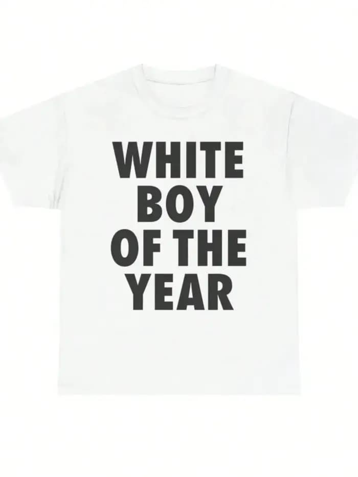 Blanc garçon de l'année t-shirts coton imprimé à manches courtes T-shirt rétro décontracté Streetwea