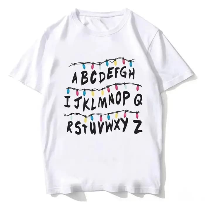 T-shirt Stranger Christmas Light avec motif monstre pour femme