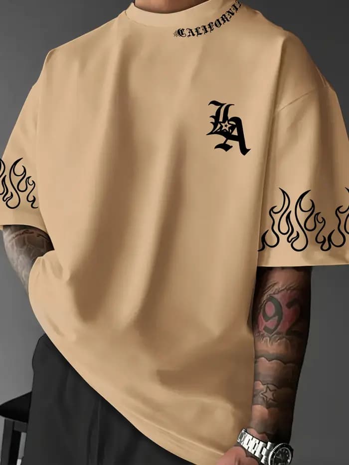 T-shirt graphique flamboyant California "LA" Streetwear