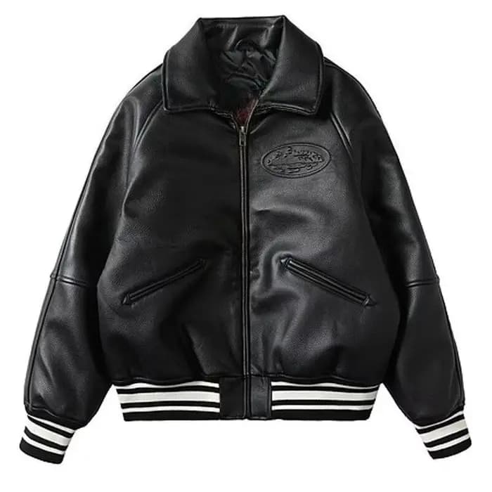 Vestes bombardier en cuir PU pour hommes