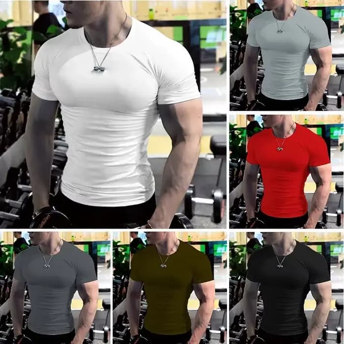 Hommes hauts à la mode t-shirt plaine coupe ajustée