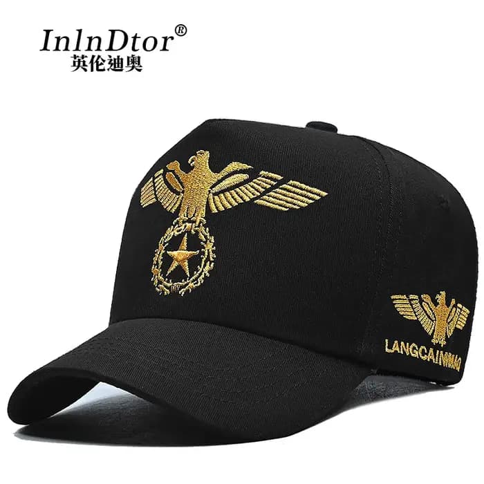 Broderie haut style européen et américain casquette de baseball à large bord décontracté grande circonférence de la tête