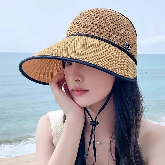 Casquette de baseball d'été respirante pour femme, chapeau pare-soleil à large bord fin, chapeau à v