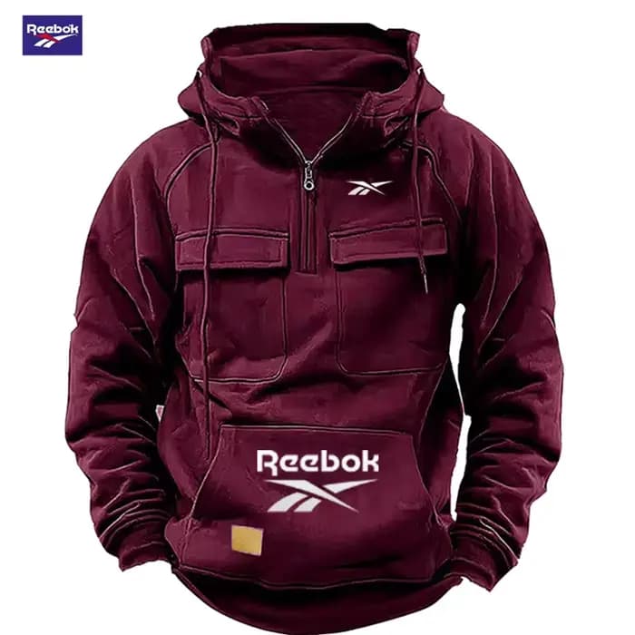 Sweat à capuche Reebok 2026 avec logo et multiples poches - Le choix idéal pour l'automne et l'hiver