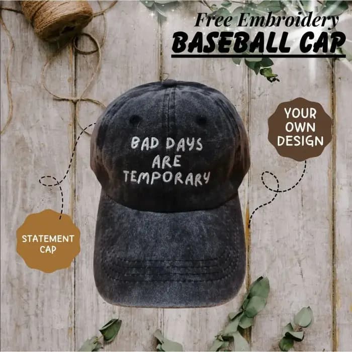 Casquette de baseball en coton personnalisée avec nom brodé – Chapeau de soleil idéal pour souvenir, cadeau ou promotionnel pour la famille, les amis et le quotidien