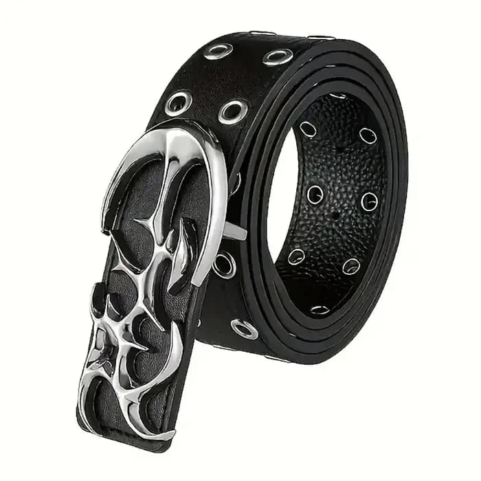 Ceinture Punk en cuir PU ajouré Y2K pour hommes et femmes