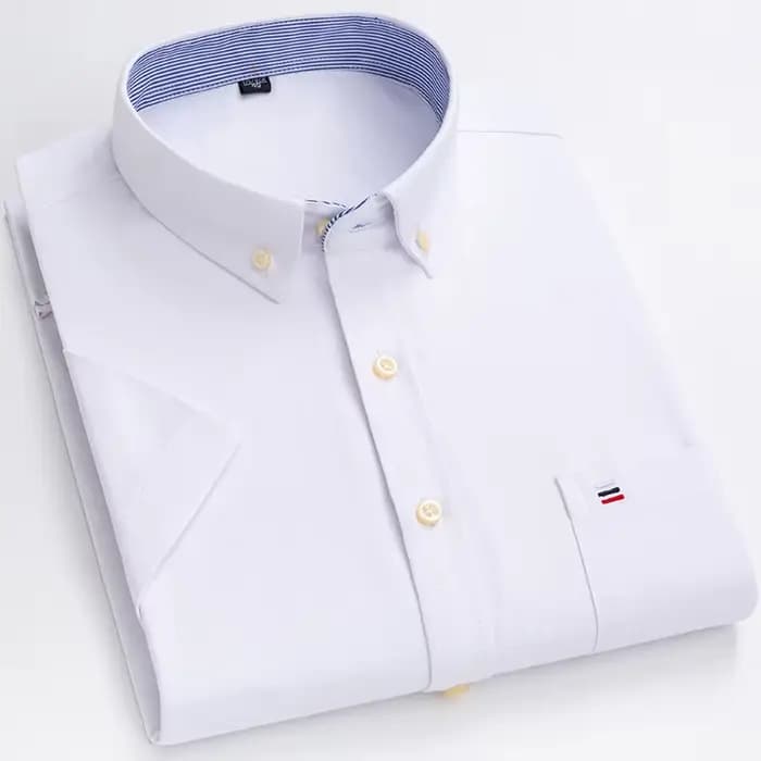 Chemise à carreaux rayée à manches courtes pour hommes