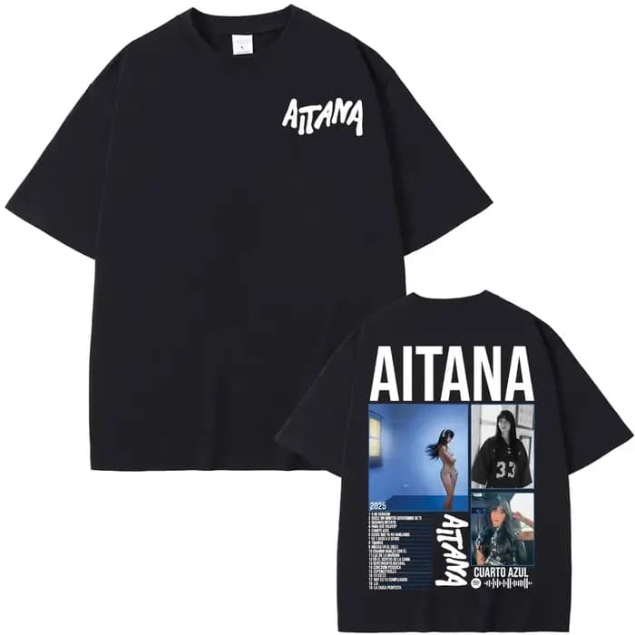 Chanteur Aitana Cuarto Azul Tour graphique t-shirts hommes femmes mode esthétique à manches courtes
