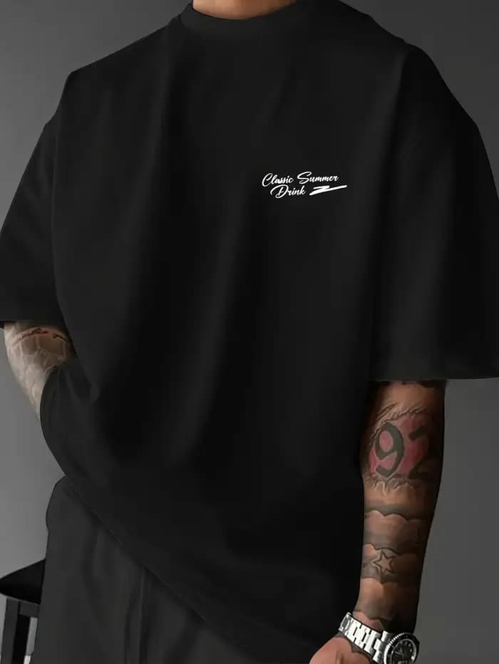 T-shirt pour homme en coton 100% doux de qualité supérieure avec imprimé floral Mojito Cocktail