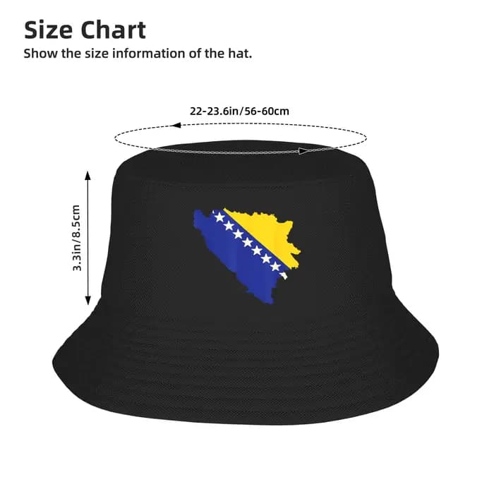 Casquettes Bob d'été avec drapeau et carte de Bosnie-Herzégovine pour hommes et femmes