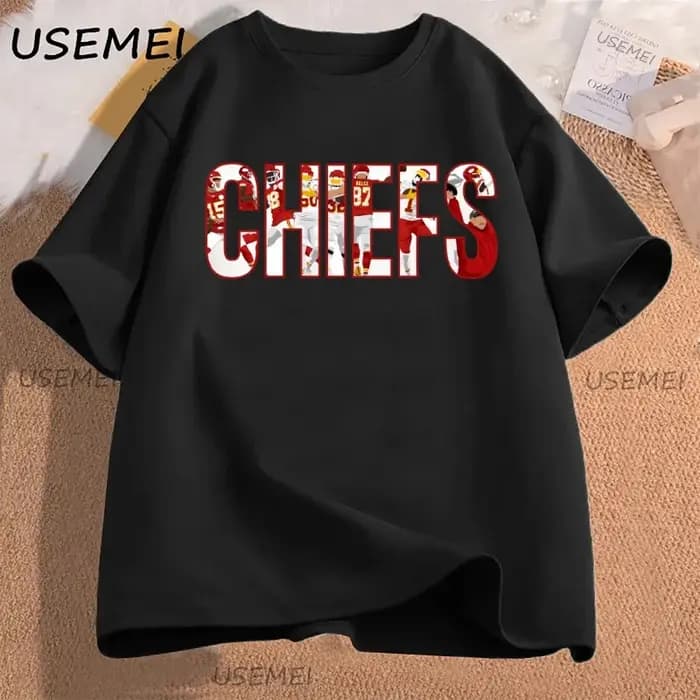 KC Chiefs Kansas City Football T-shirt hommes femmes Chiefs T-shirt unisexe coton à manches courtes