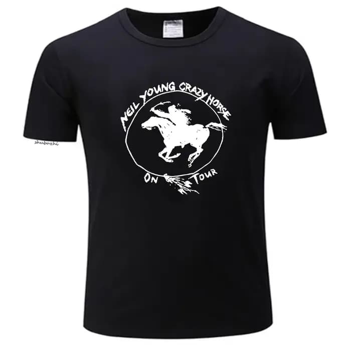 T-shirt unisexe en coton imprimé pour hommes, T-shirt de haute qualité, taille européenne, mode de la société de chevaux, nouveau, Neil Young Elin, 343