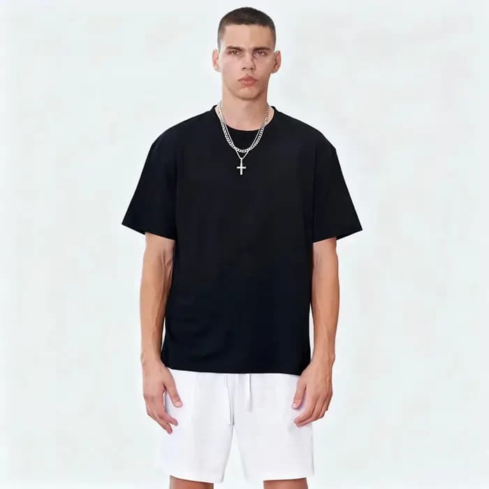 Nouveau T-shirt d'été 2026 en coton imprimé à manches courtes, col rond ample, respirant, décontract