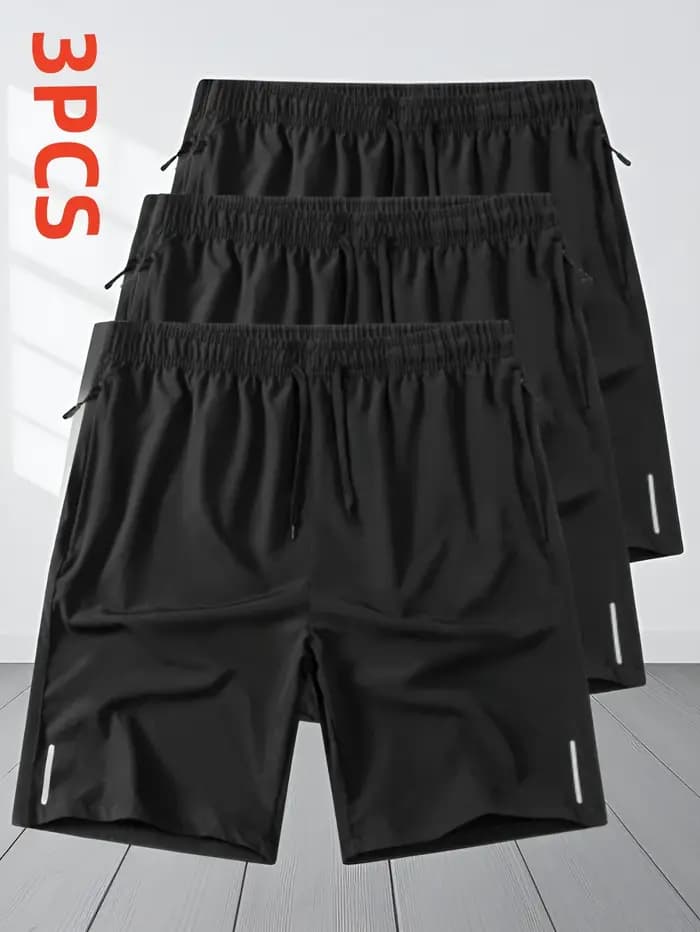 3 pièces Shorts décontractés hommes course Shorts de sport Shorts de sport pour hommes Fitness baske