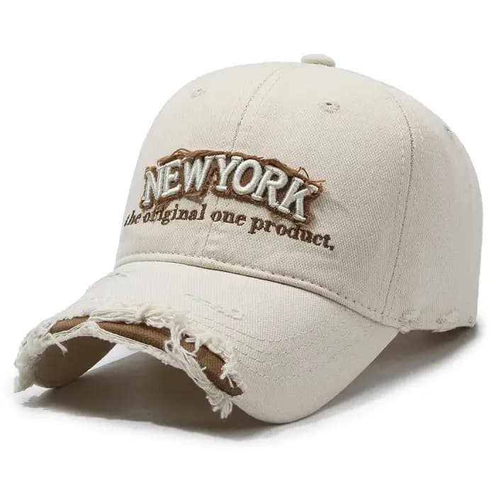 Casquette de baseball d'été beige FS Brand avec lettres pour hommes