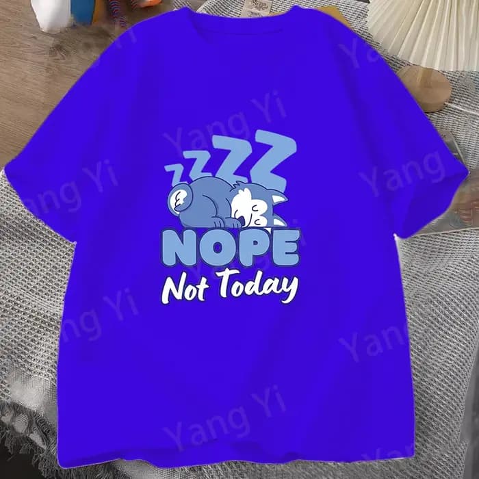 T-shirt à imprimé amusant « Sleeping Little Wolf »