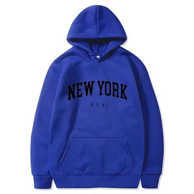 Sweat-shirts à capuche unisexe New York U.S.A City, imprimés lettres graphiques, coupe ample décontractée, style Harajuku, vêtements de sport