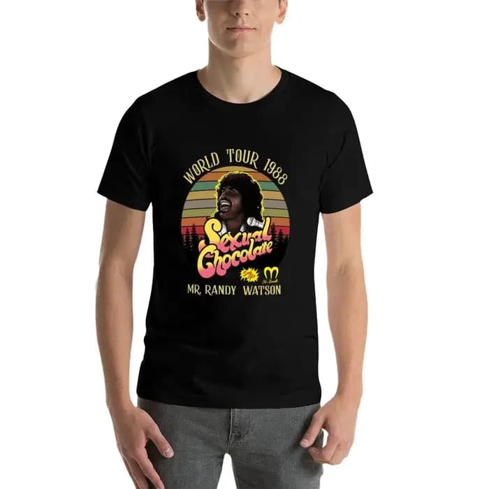 T-shirt vintage rétro Sexual Chocolate World Tour 1988 en coton pour homme et femme style streetwear décontracté respirant et durable