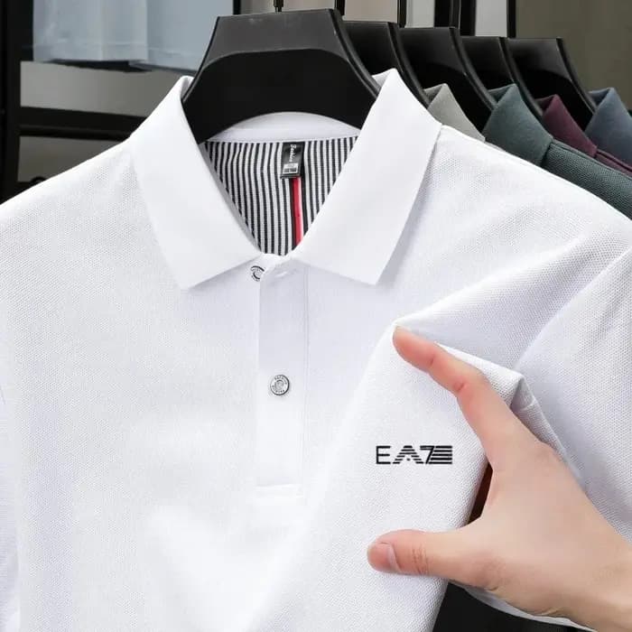 Polo de marque de luxe à manches courtes avec lettres brodées