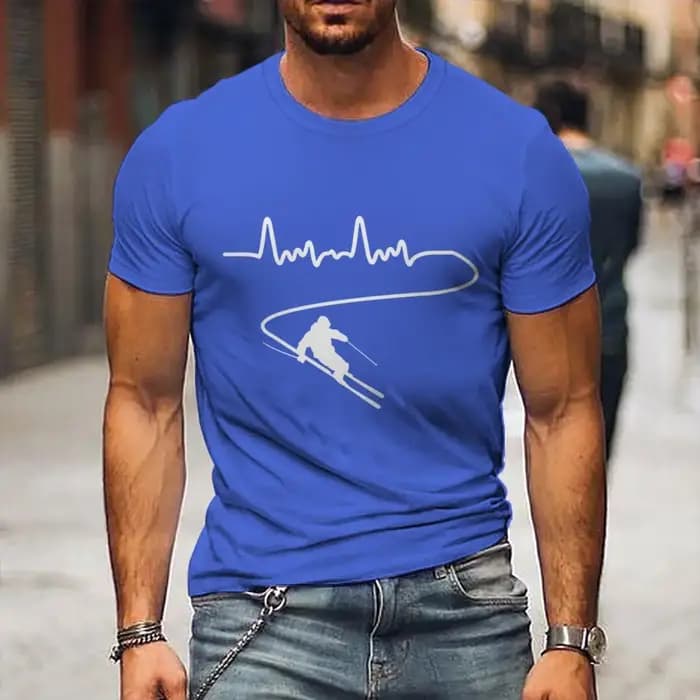 T-shirt lumineux pour homme à motif graphique Cœur battant