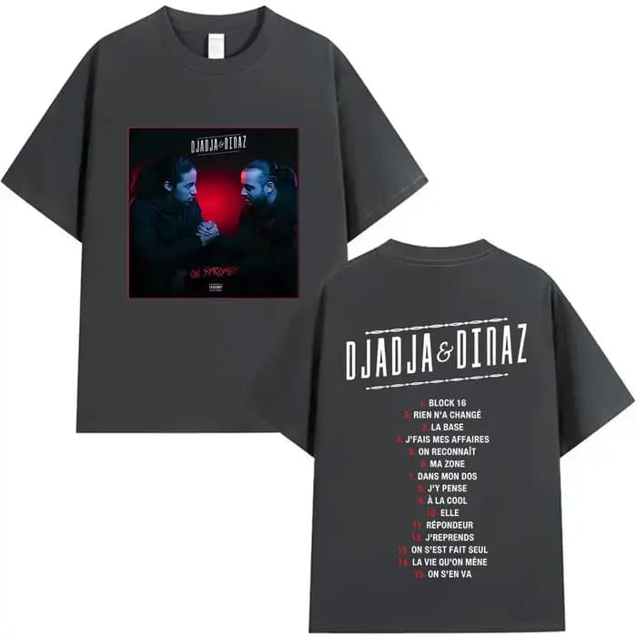 Rappeur Djadja & Dinaz Album 2025 t-shirts graphiques hommes Style Vintage gothique vêtements T-Shirt Hip Hop à manches