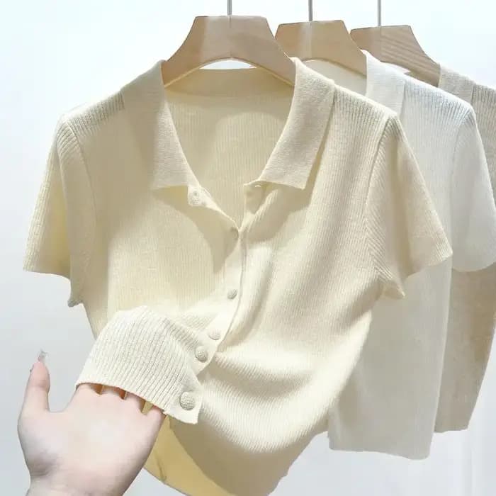 Chemises à manches courtes Femmes S-3XL Loisirs Été Basique Solide Élégant Streetwear All-match Simple 03/Harajuku Y2k