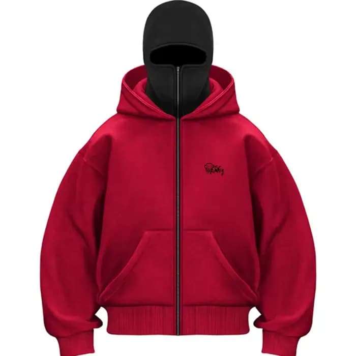 Y2K Ninja Harajuku sweat à capuche zippé chaud Double couche veste froide à la mode motif brodé fran