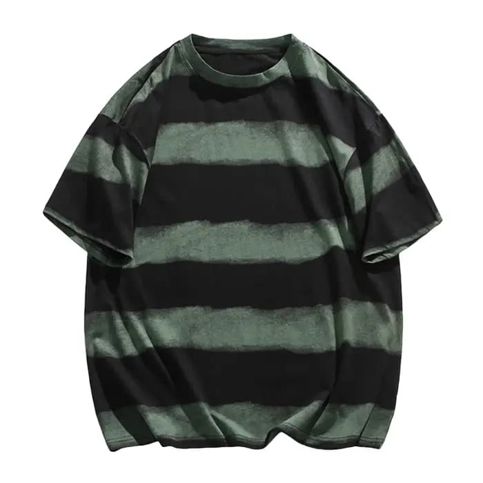 T-shirt oversize style hip-hop pour homme, nouveau coloris dégradé, décontracté, col rond, manches courtes, mode coréenne Y2K, tee-shirt ample pour homme