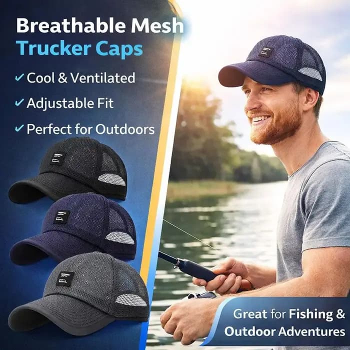 Casquette unisexe à visière légèrement incurvée style trucker pour hommes et femmes
