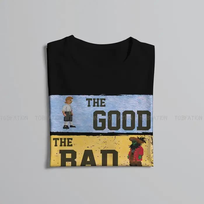 Le bon le mauvais Pirate homme t-shirt singe île jeu col rond manches courtes 100% coton