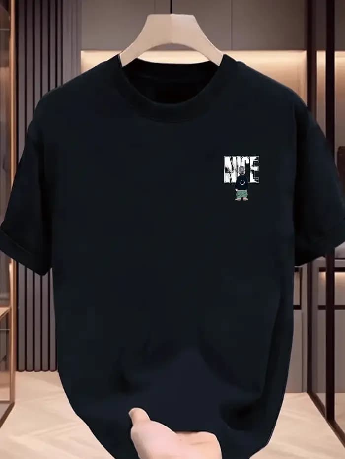 T-shirt pour homme avec visage souriant de garçon de dessin animé