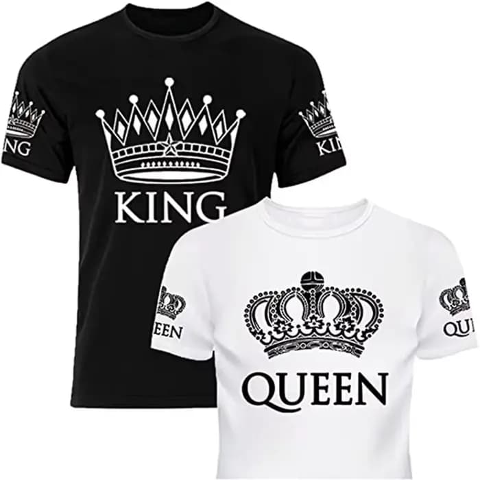 T-shirt graphique à manches courtes pour couples
