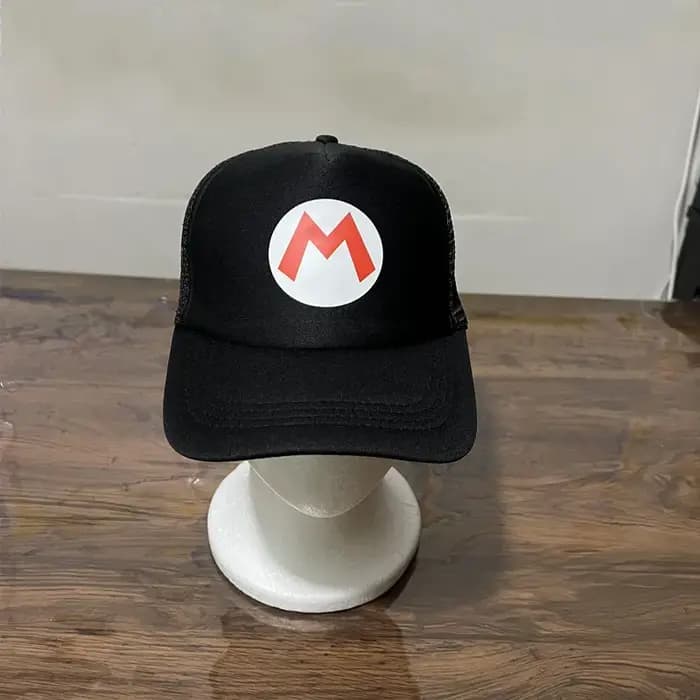 Casquette de baseball unisexe réglable en maille imprimée, style camionneur, accessoires et accessoires de cosplay, thème Anime Super Luigi Bros, chapeau de soleil de dessin animé