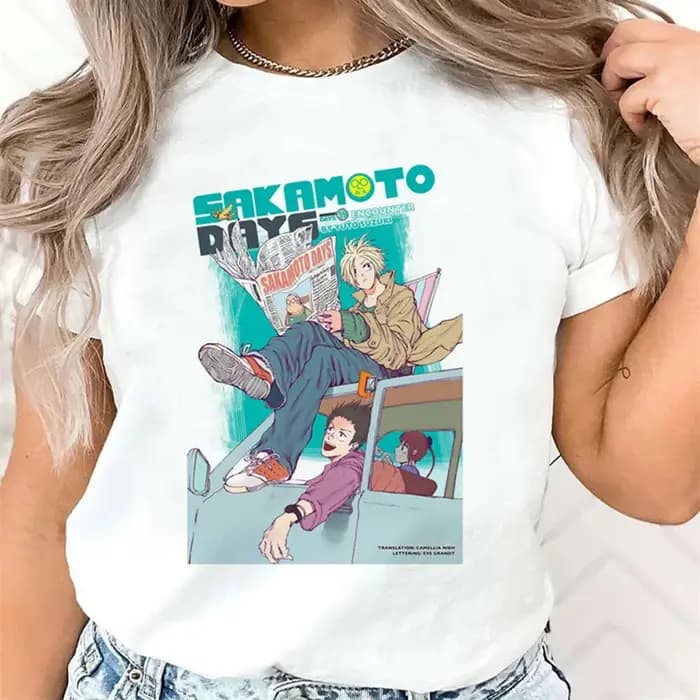 Sakamoto Days t-shirt femme Punk à la mode Vintage années 80