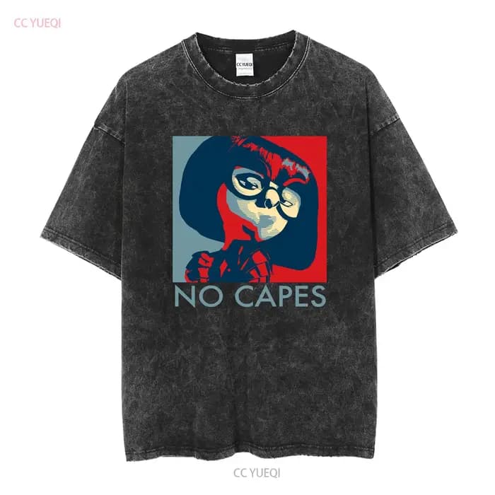 T-shirt pour hommes, mode Edna, sans Capes, vintage, délavé, streetwear, graphique confortable, légèrement unisexe, élégant, nouvelle collection
