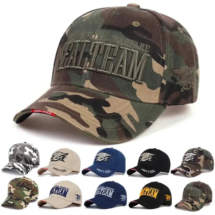 Casquette de baseball brodée avec les lettres SEALTEAM du Corps des Marines des États-Unis