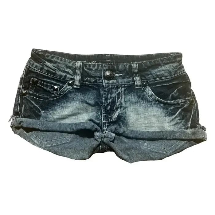 Hip hop mode vêtements de rue impression graphique style femmes shorts noirs ins y2k goth slim denim