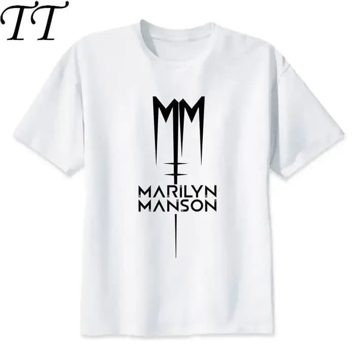 Marilyn manson imprimer T-shirt style décontracté hommes col rond t-shirts mode hommes hauts hommes