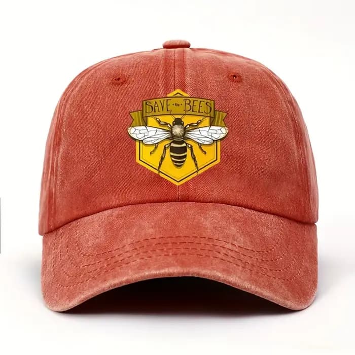 Casquette de baseball imprimée abeille au design simple pour hommes et femmes