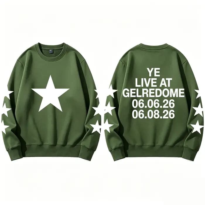 Kanye West Live At Gelredome Pays-Bas 2026 Sweat-shirt à capuche imprimé Hip Hop pour femme et homme