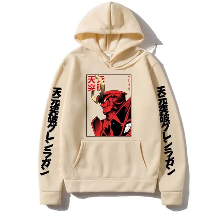 Anime Tengen Toppa Gurren Lagann Mecha sweat à capuche imprimé graphique hommes