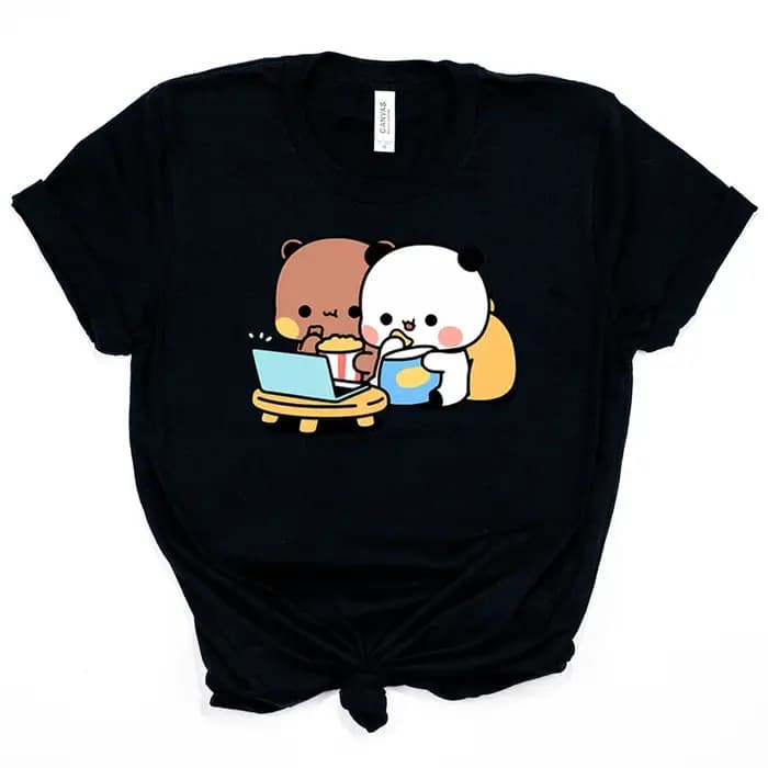 T-shirt graphique imprimé Bubu et Dudu pour femmes et hommes