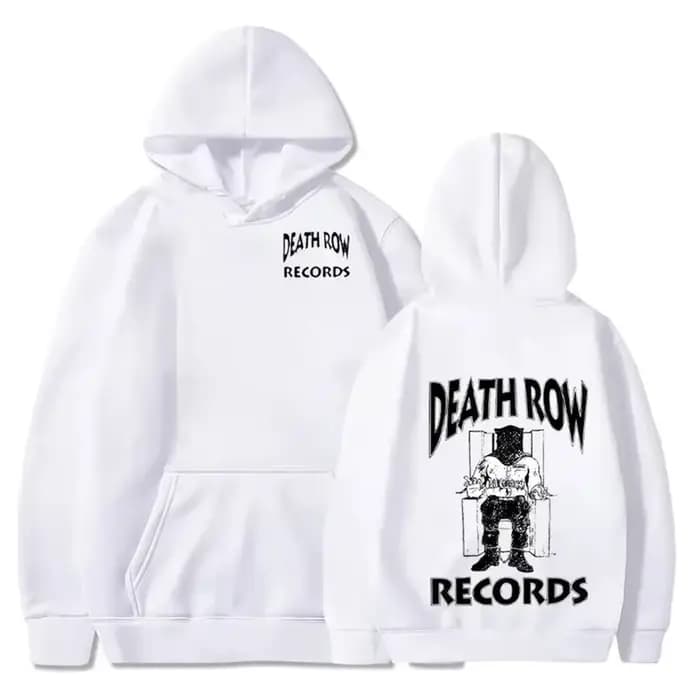 Death Row Inmate Record imprimer Hip-hop rue Cool hommes sweat à capuche automne hiver quotidien en plein air décontracté ample chaud vêtements de sport