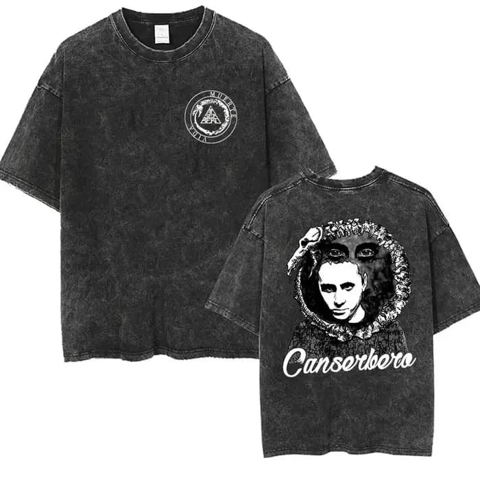 Vintage lavé Canserbero Logo 2025 Merch t-shirts Rap Style gothique Hip Hop T-shirt à manches courtes hommes femmes