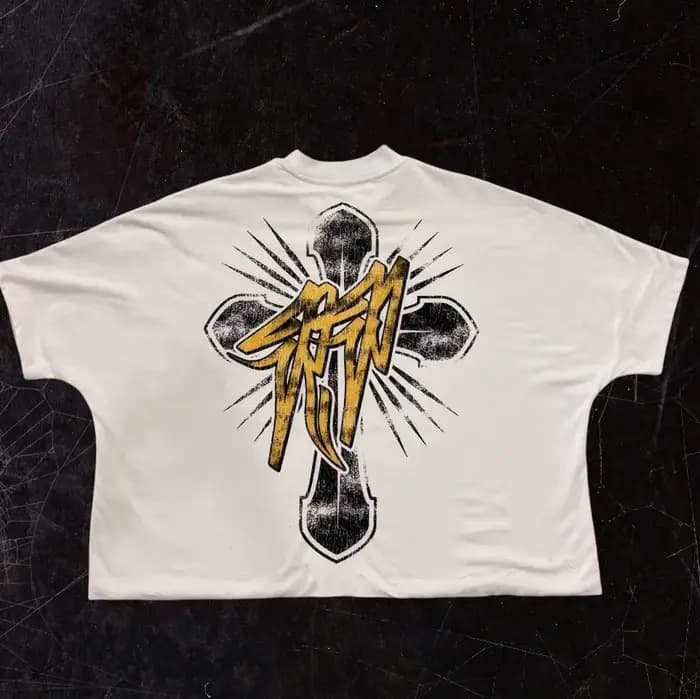Street Sage Hip Hop Vintage graphique T-Shirt surdimensionné coton