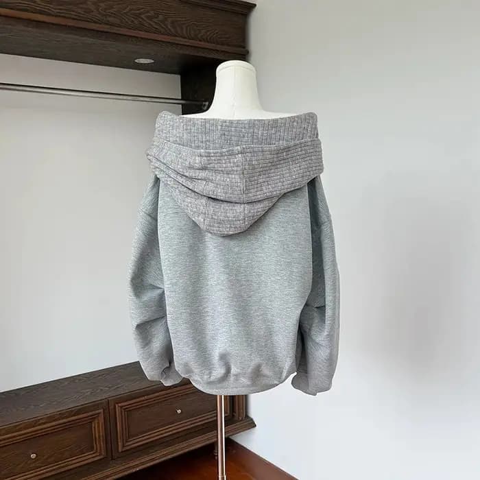 Super Dalian sweat à capuche épaules dénudées pull
