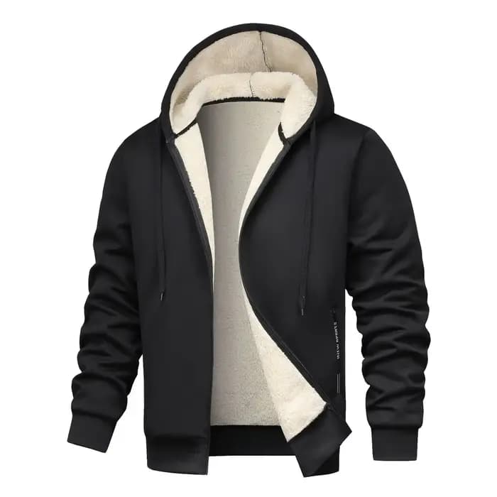 Sweat à capuche en polaire d'agneau pour homme